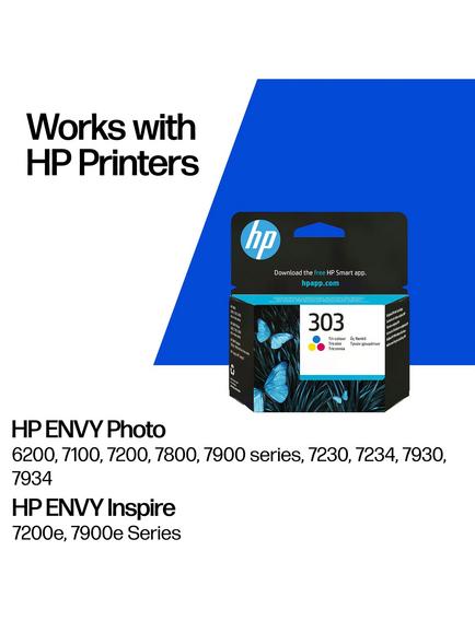 HP 303 Tri-Colour Original Ink Cartridge, Single, Instant Ink Compatible - view 2, Multi