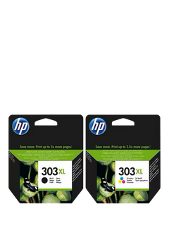 HP 303 XL Black & Tri-Colour Original Ink Cartridges, Pack of 2, Instant Ink Compatible
