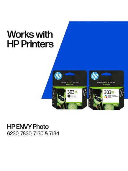 HP 303 XL Black & Tri-Colour Original Ink Cartridges, Pack of 2, Instant Ink Compatible - view 2, Multi