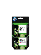 HP 304 XL Black & Tri-Colour Original Ink Cartridges, Pack of 2, Instant Ink Compatible