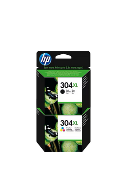 HP 304 XL Black & Tri-Colour Original Ink Cartridges, Pack of 2, Instant Ink Compatible, Multi