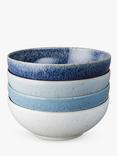 Denby Studio Blue Stoneware Cereal Bowls, Set of 4, 17cm, Chalk/Blue