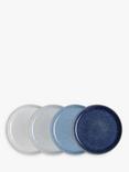 Denby Studio Blue Stoneware Coupe Dinner Plates, 26cm, Set of 4, Chalk/Blue