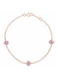 London Road 9ct Rose Gold Pimlico Dew Drop Bracelet, Tourmaline