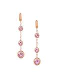 London Road 9ct Rose Gold Pimlico Dew Drop Chain Earrings