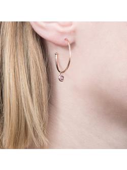 London Road 9ct Rose Gold Large Pimlico Dew Drop Hoop Earrings - view 2, Tourmaline