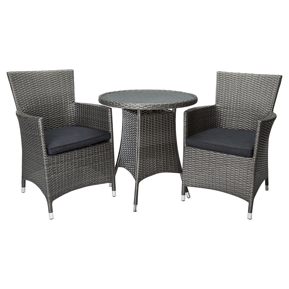 John Lewis Almeria 2 Seater Outdoor Bistro Table and Chairs Set Grey