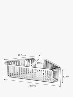 Robert Welch Burford Single Corner Shower Basket - view 2, Silver