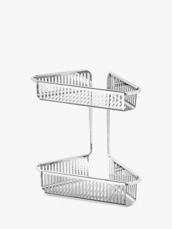 Robert Welch Burford Double Corner Shower Basket, Silver