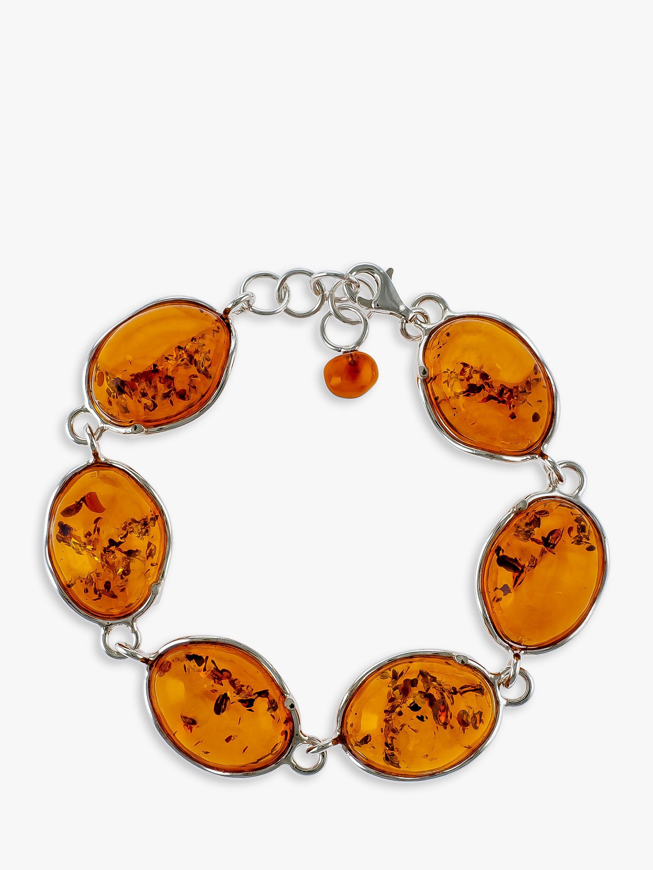 Product image 2 of 4, which shows Be-Jewelled Oval Amber Bracelet, Cognac