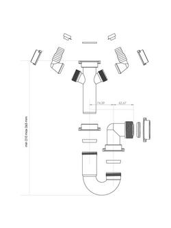 BLANCO Single Bowl Kitchen Sink Odour Trap Plumbing Connector Kit - view 2, White