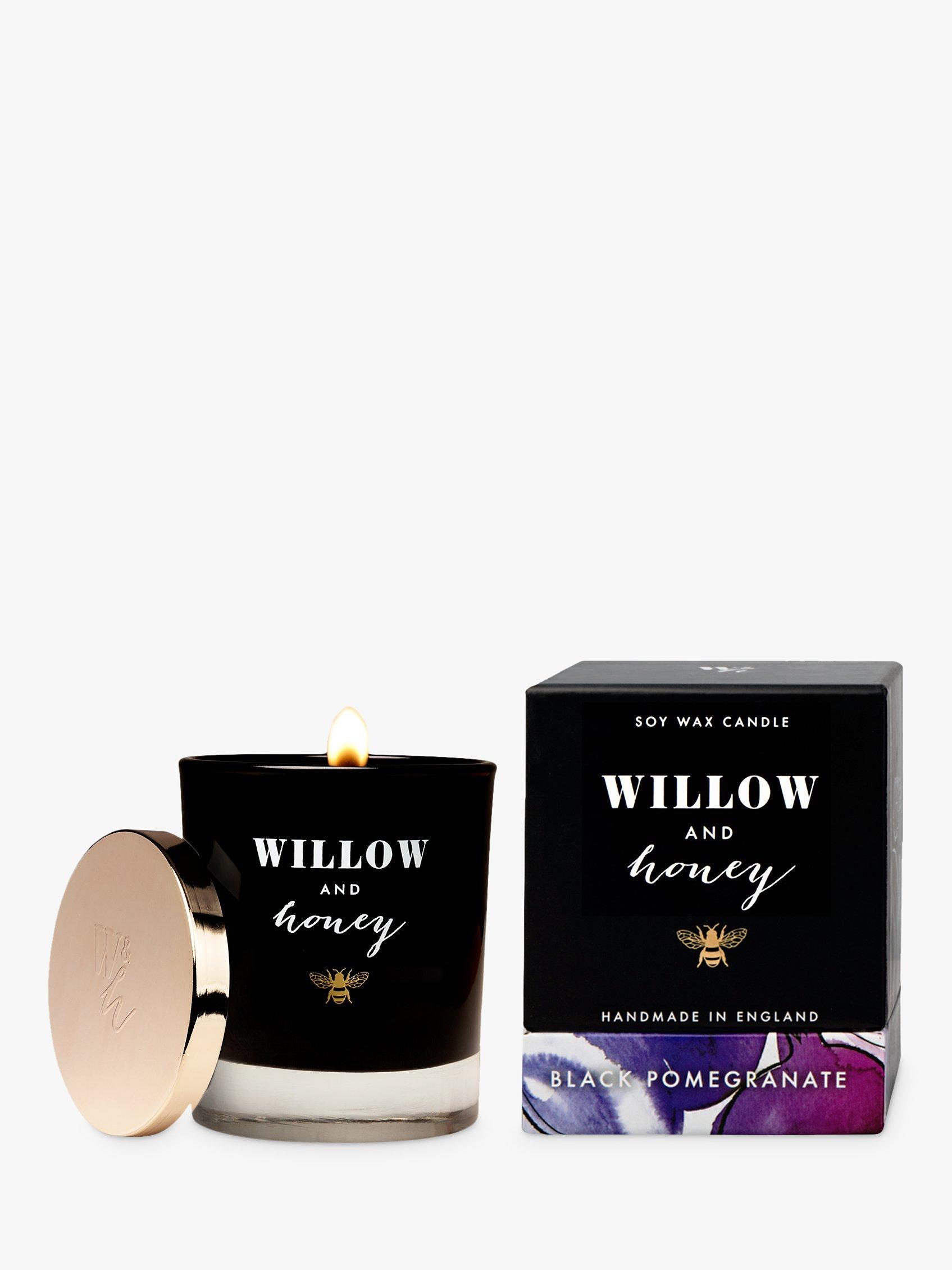 Willow and Honey Black Pomegranate Wood Wick Scented Candle, Black, 220g