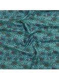 John Lewis Peacock Feathers Print Fabric, Green