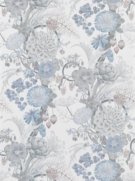 Osborne & Little 50th Anniversary Carlotta Wallpaper, Blush / Grey W7215-02