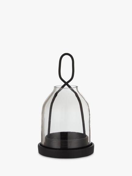 Design Project by John Lewis No.150 Smoke Glass Lantern, Small, Black