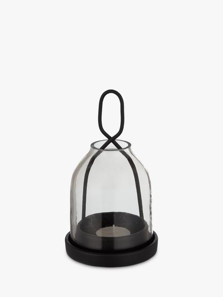 Design Project by John Lewis No.150 Smoke Glass Lantern, Small - view 2, Black