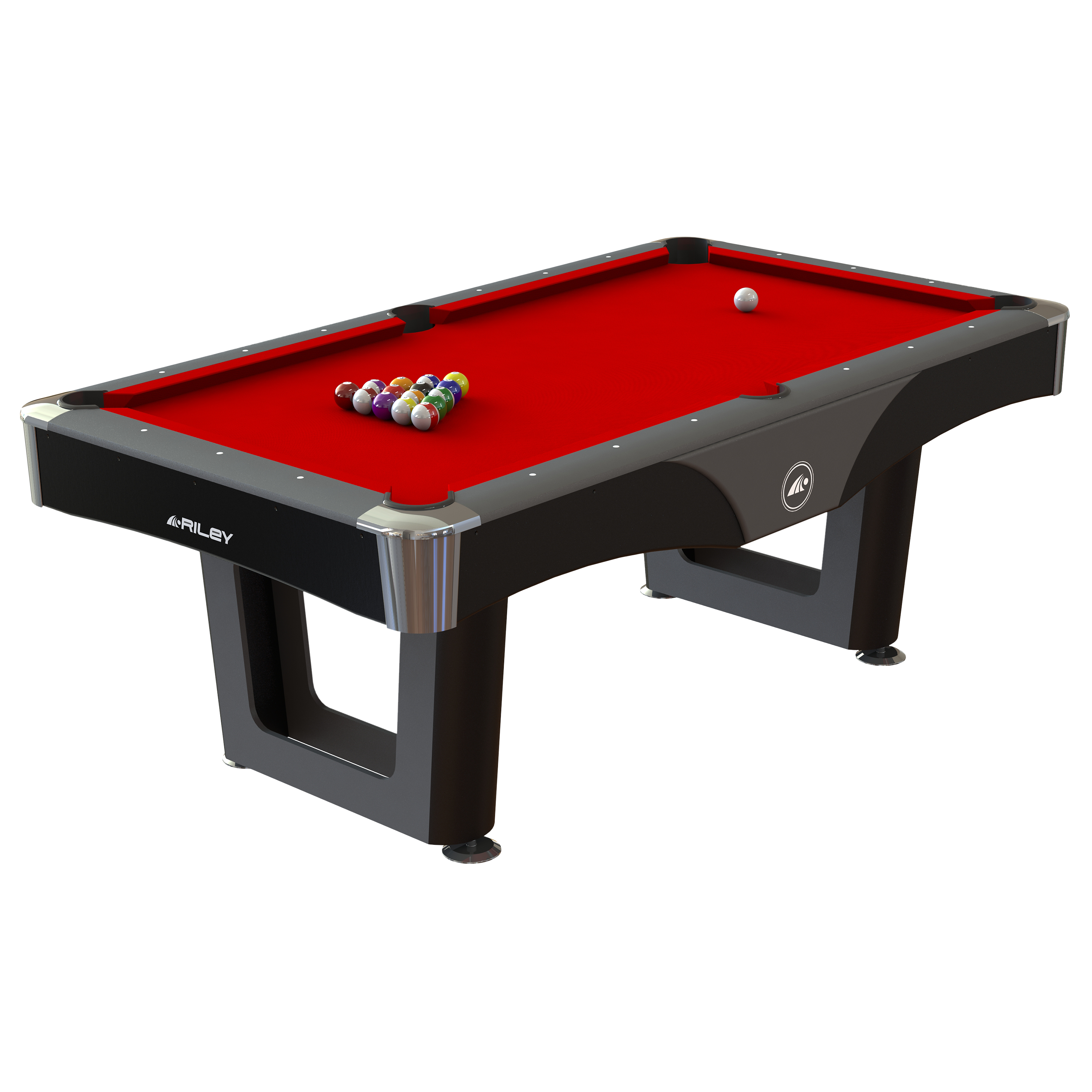 BCE Riley Ray 7ft American Pool Games Table, Red/Black