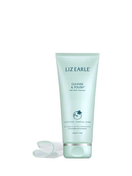 Liz Earle Cleanse & Polish™ Hot Cloth Cleanser, 200ml with 2 Cotton Cloths, 