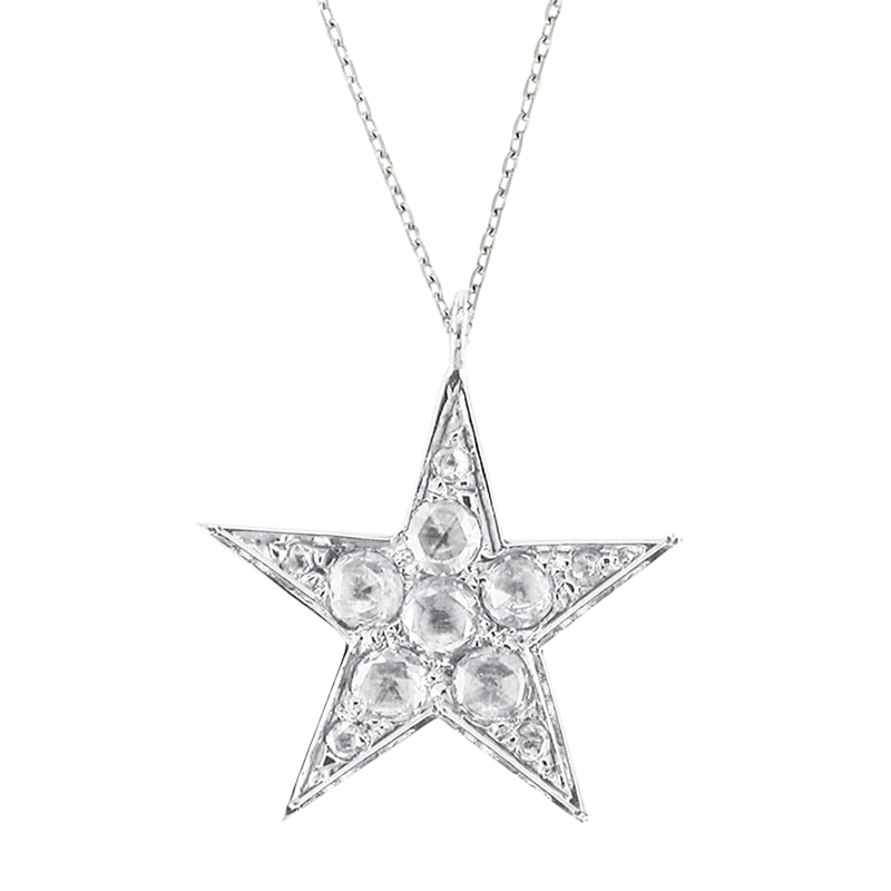 Product image 1 of 2, which shows London Road 9ct Gold Portobello Starry Night Diamond Star Pendant, White Gold