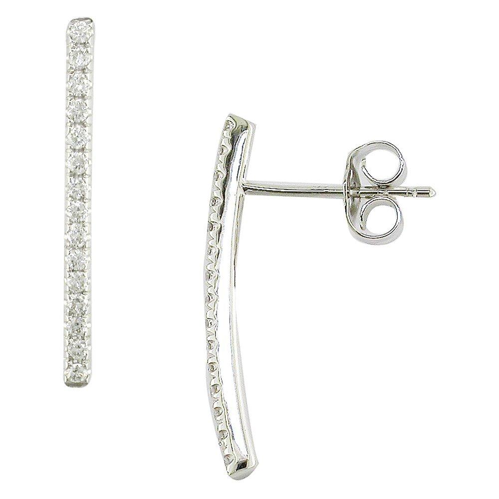 Product image 1 of 3, which shows London Road 9ct White Gold Portobello Diamond Earrings