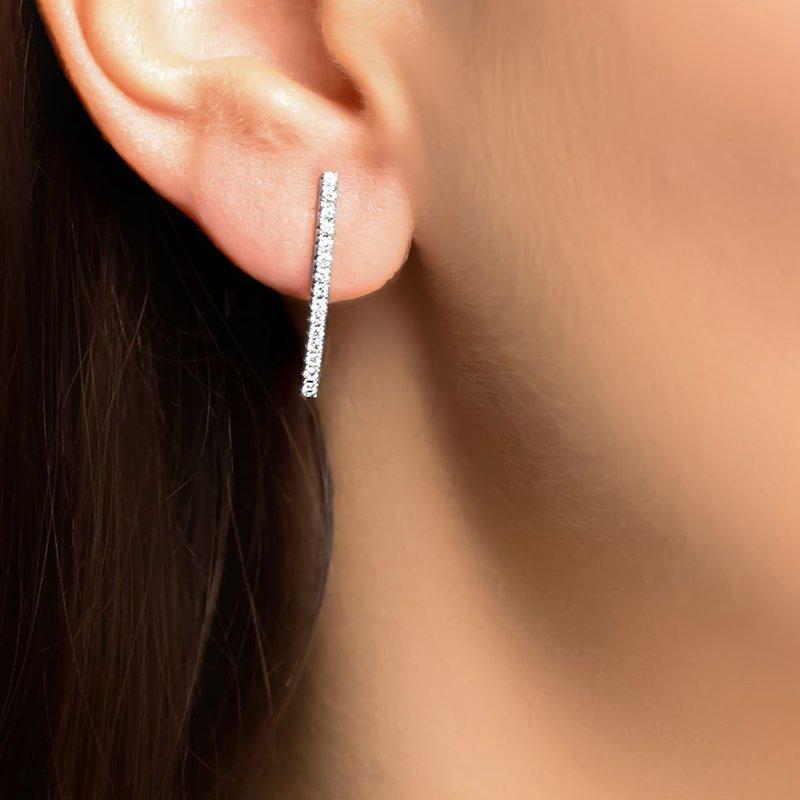 Product image 2 of 3, which shows London Road 9ct White Gold Portobello Diamond Earrings