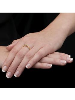 London Road 9ct Gold Stacking Rope Ring, N - view 2, Yellow Gold