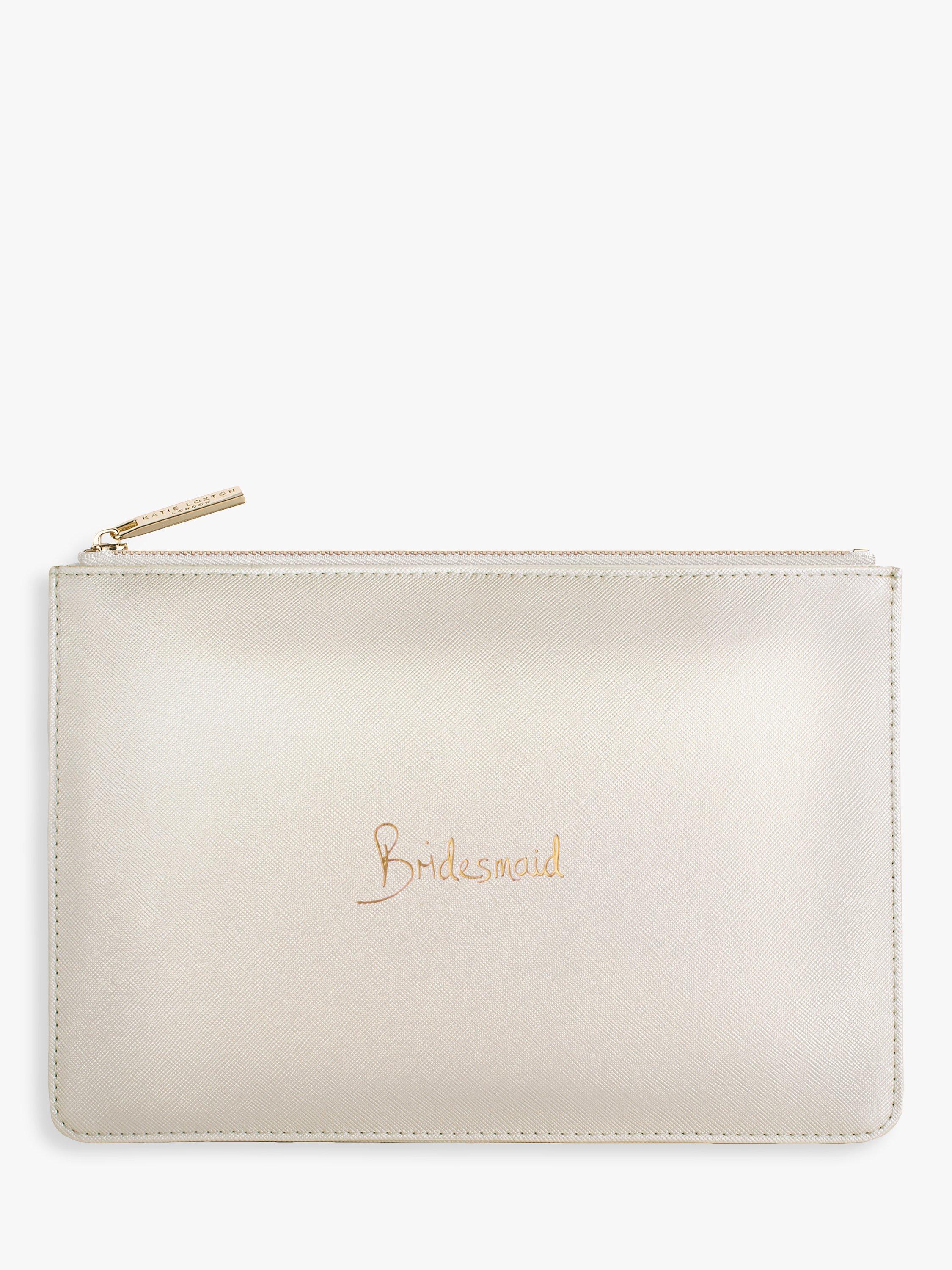 Katie Loxton 'Bridesmaid' Perfect Pouch, Metallic White