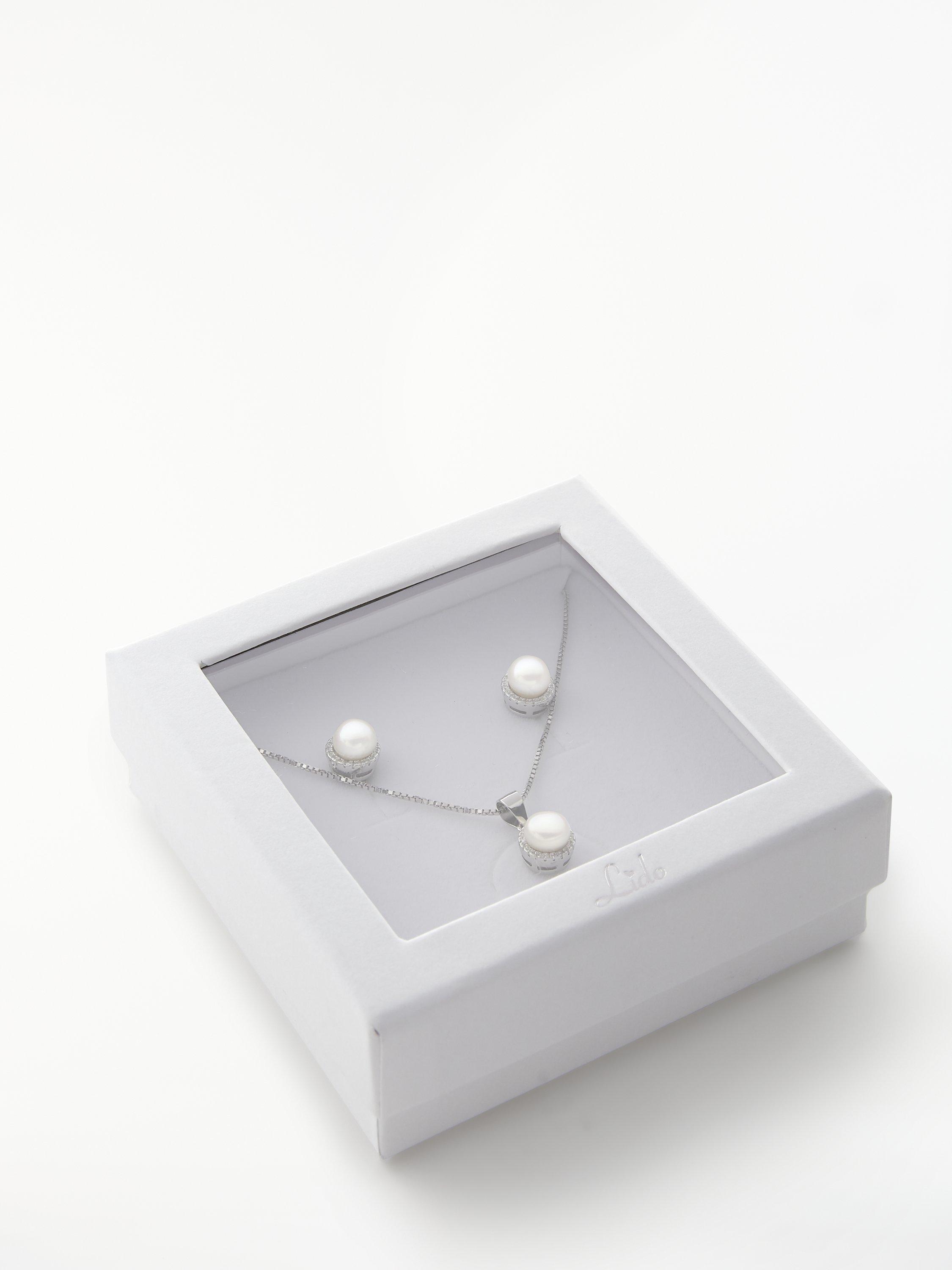 Product image 5 of 6, which shows Lido Necklace and Earring Set, White