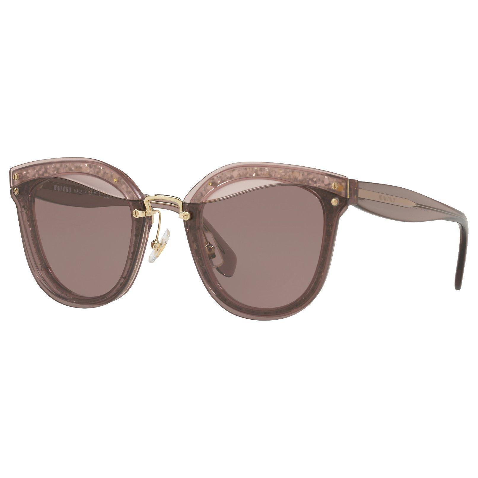 Miu Miu MU 03TS Oval Sunglasses, Rose/Purple