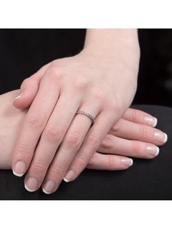 E.W Adams Platinum Diamond Full Eternity Ring, N - view 2, Silver