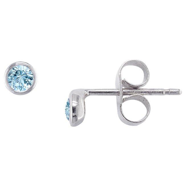 Product image 1 of 4, which shows London Road 9ct White Gold Raindrop Stud Earrings, Aquamarine