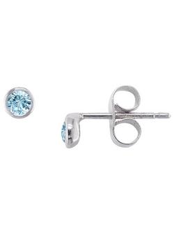 London Road 9ct White Gold Raindrop Stud Earrings, Aquamarine, Aquamarine
