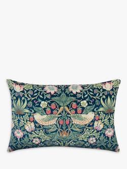 Morris & Co. Strawberry Thief Velvet Cushion, Multi