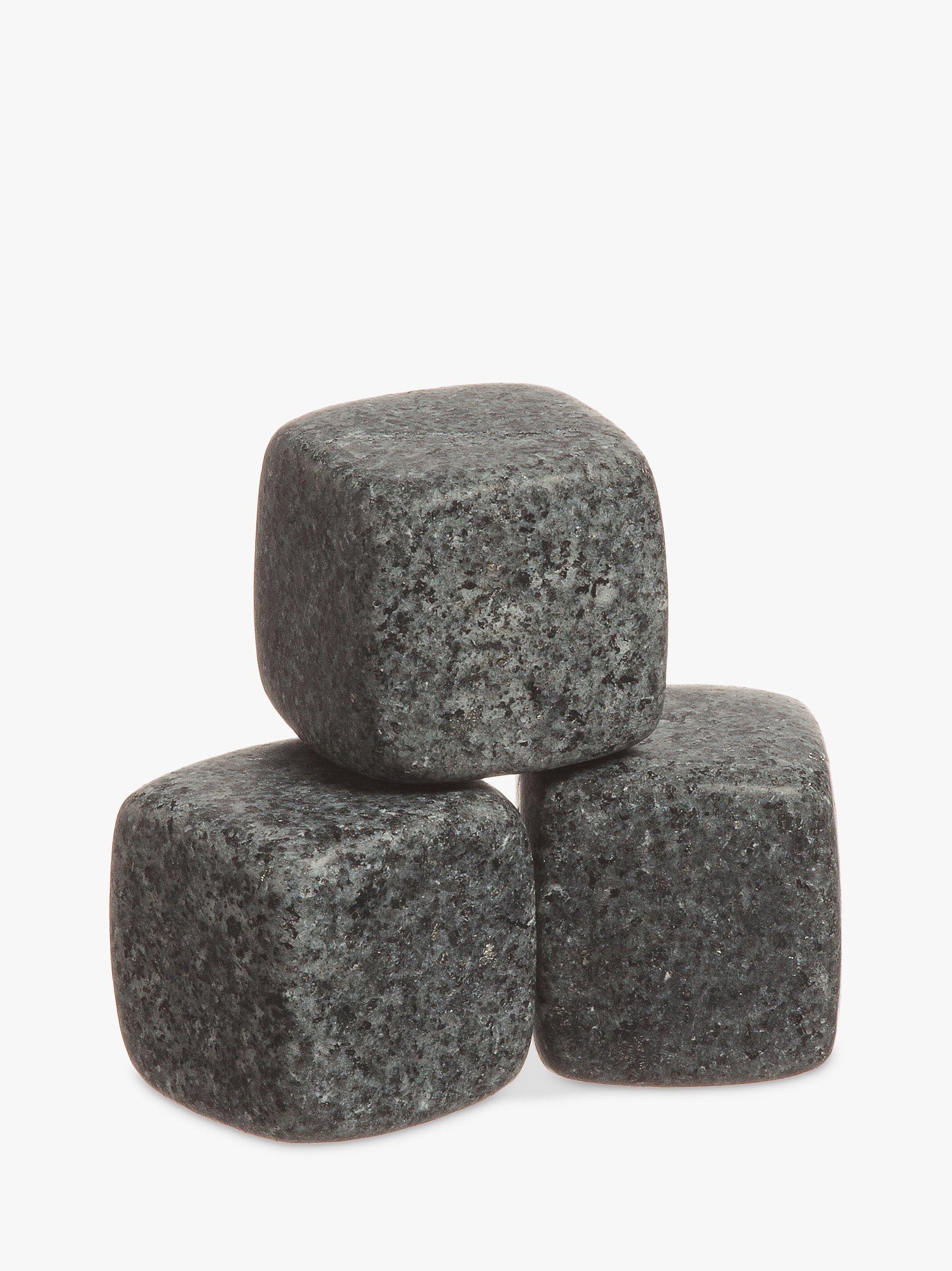 Mixology Granite Whisky Stones with Pouch, Grey, Set of 6