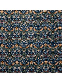 Morris & Co. Mini Strawberry Thief Print Fabric, Navy