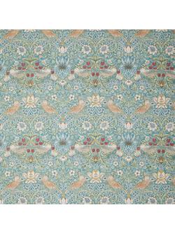 Morris & Co. Strawberry Thief Print Fabric, Aqua, Aqua