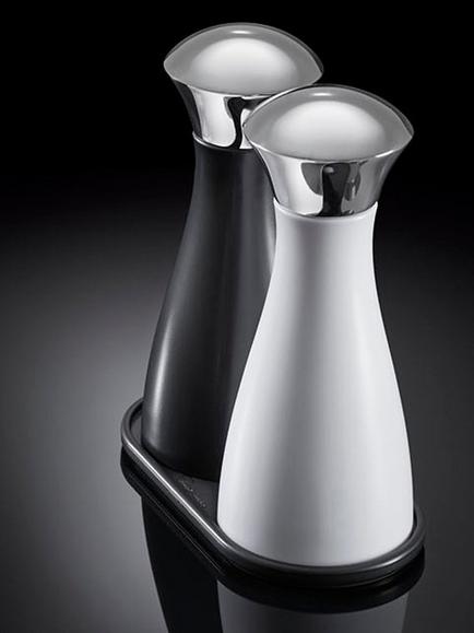 Robert Welch Signature Salt and Pepper Set - view 2, Black/White