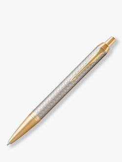 PARKER IM Premium Silver Gold Trim Ballpoint Pen, Gold
