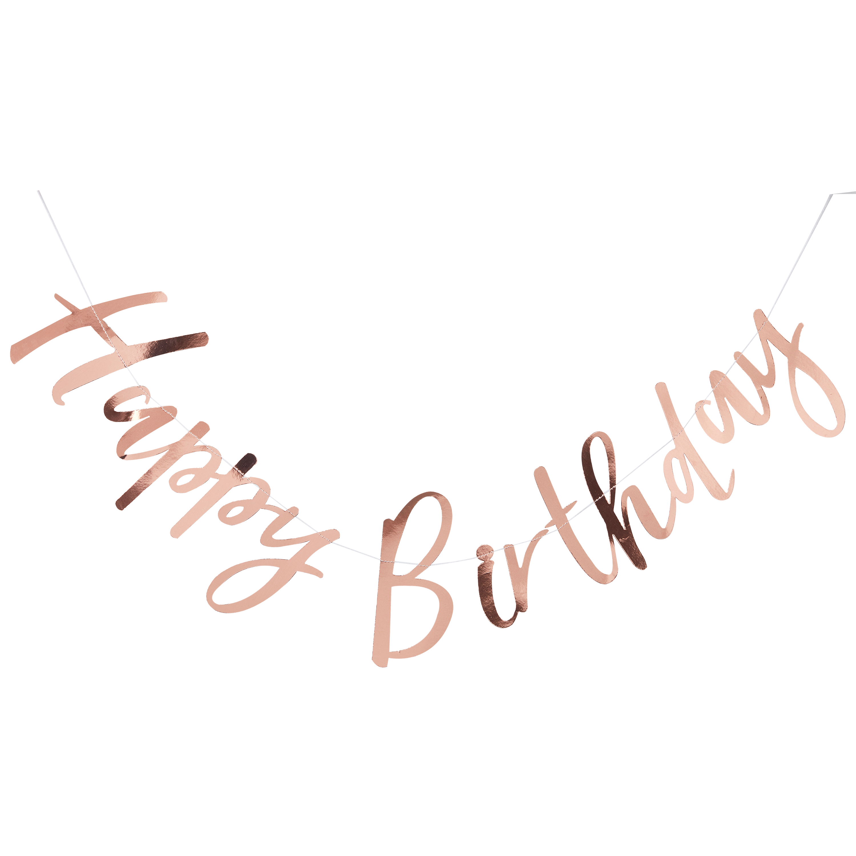 Ginger Ray Happy Birthday Banner Bunting, Rose Gold