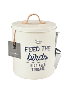 Burgon & Ball Enamel Bird Feed Tin, Cream