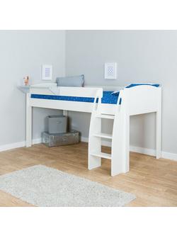 Stompa Uno S Plus Mid Sleeper Bed Frame, White