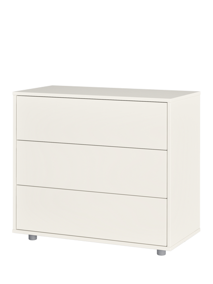 Stompa Uno S Plus 3 Drawer Chest - view 2, White