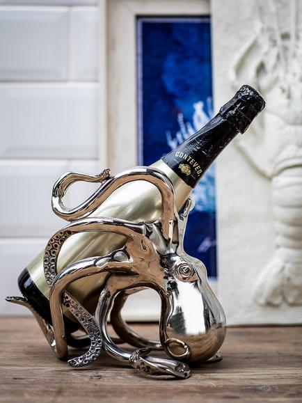 Culinary Concepts Octopus Bottle Holder, Silver - view 2, Silver