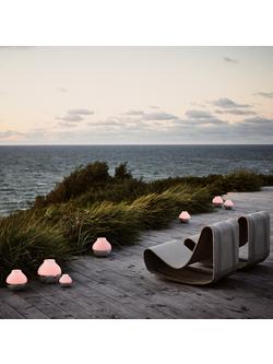 Georg Jensen Henning Koppel Indoor/Outdoor Hurricane Lamp, White/Silver - view 2, Stainless Steel