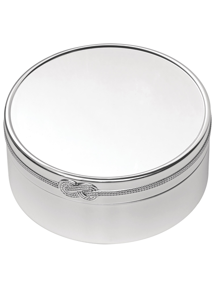 Vera Wang for Wedgwood Infinity Round Keepsake Box, Silver, Silver