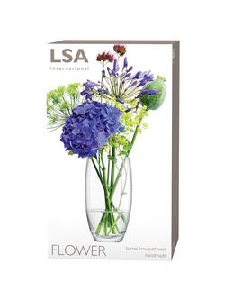 LSA International Flower Barrel Vase, H20cm, Clear - view 2, Clear
