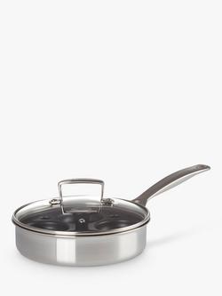 Le Creuset 3-Ply Stainless Steel Sauté / Poaching Pan, 20cm, Silver