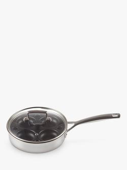 Le Creuset 3-Ply Stainless Steel Sauté / Poaching Pan, 20cm - view 2, Silver