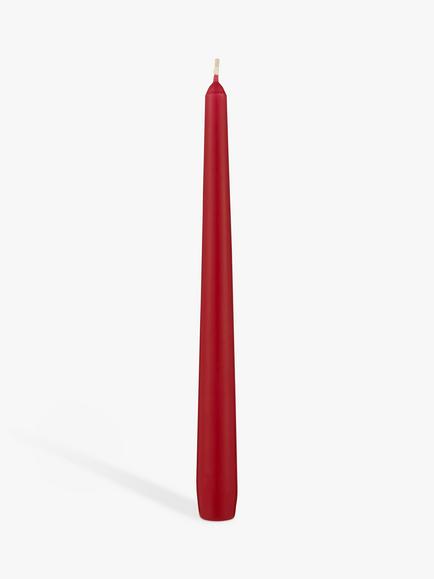 John Lewis Tapered Dinner Candles, Pack of 10 - view 2, Red