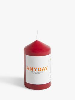 John Lewis Small Pillar Candle, Red